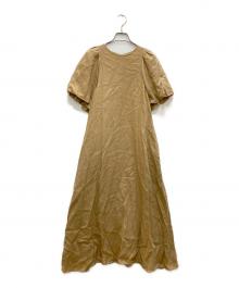 JOURNAL STANDARD（ジャーナルスタンダード）の古着「リネンパフスリーブマキシワンピース」｜ブラウン