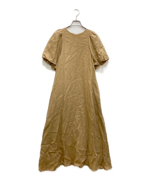 JOURNAL STANDARD（ジャーナルスタンダード）JOURNAL STANDARD (ジャーナルスタンダード) リネンパフスリーブマキシワンピース ブラウン サイズ:36の古着・服飾アイテム