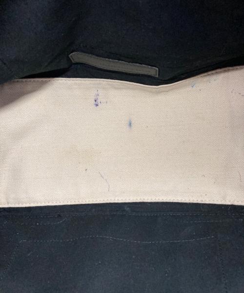 BALENCIAGA（バレンシアガ）BALENCIAGA (バレンシアガ) ネイビーカバス キャンバストートバッグ ホワイト×ブラックの古着・服飾アイテム