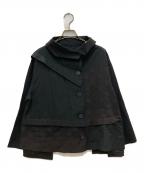 慈雨ジウ）の古着「ストライプ変形ジャケット」｜ブラック×ブラウン