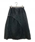 慈雨ジウ）の古着「ストライプ変形スカート」｜ブラック