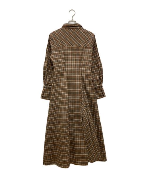 HER LIP TO（ハーリップトゥ）HER LIP TO (ハーリップトゥ) チェックシャツワンピース ブラウン サイズ:Ｓの古着・服飾アイテム