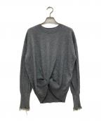 ESTNATIONエストネーション）の古着「カシミヤ混ツイストプルオーバーニット」｜グレー