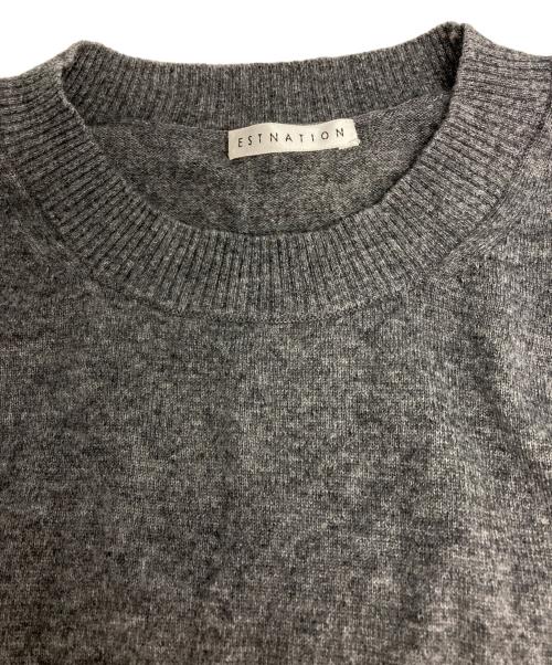 ESTNATION（エストネーション）ESTNATION (エストネーション) カシミヤ混ツイストプルオーバーニット グレー サイズ:Fの古着・服飾アイテム