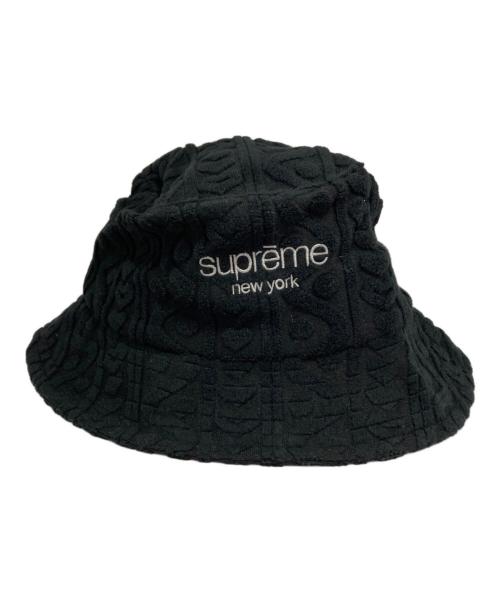 SUPREME（シュプリーム）Supreme (シュプリーム) テリーパターンクラッシャーハット/Terry Pattern Crusher ブラック サイズ:SMALL/MEDIUMの古着・服飾アイテム