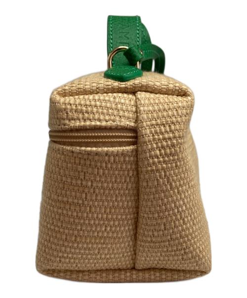 LONGCHAMP（ロンシャン）LONGCHAMP (ロンシャン) パニエ プリアージュ クロスボディバッグ ベージュ×グリーンの古着・服飾アイテム