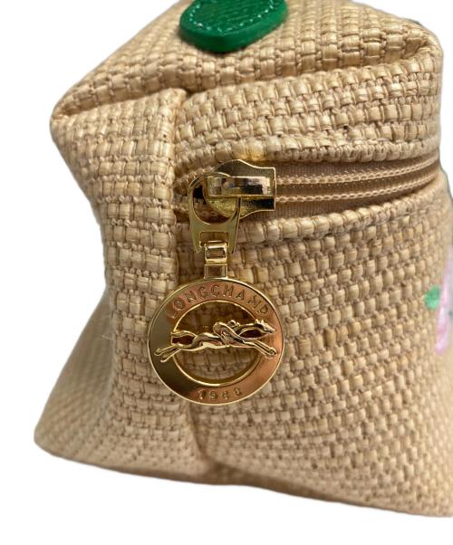 LONGCHAMP（ロンシャン）LONGCHAMP (ロンシャン) パニエ プリアージュ クロスボディバッグ ベージュ×グリーンの古着・服飾アイテム