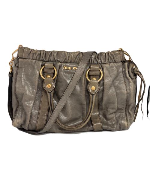 MIU MIU（ミュウミュウ）MIU MIU (ミュウミュウ) 2WAYバッグ グレーの古着・服飾アイテム