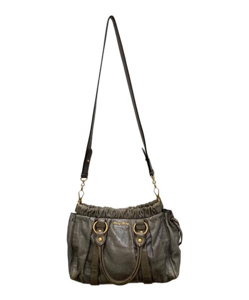 MIU MIU（ミュウミュウ）MIU MIU (ミュウミュウ) 2WAYバッグ グレーの古着・服飾アイテム