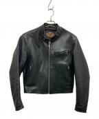 HARLEY-DAVIDSONハーレーダビッドソン）の古着「シングルライダースジャケット」｜ブラック