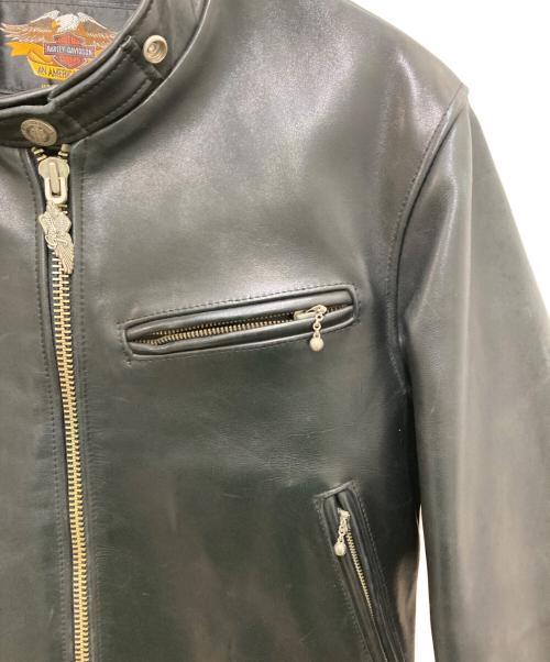 HARLEY-DAVIDSON（ハーレーダビッドソン）HARLEY-DAVIDSON (ハーレーダビッドソン) シングルライダースジャケット ブラック サイズ:Ｍの古着・服飾アイテム