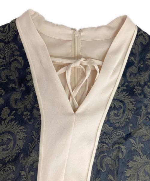 PUBLIC TOKYO（パブリックトウキョウ）PUBLIC TOKYO (パブリックトウキョウ) レースアップジャガードワンピース ホワイト サイズ:Freeの古着・服飾アイテム