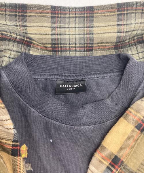 BALENCIAGA（バレンシアガ）BALENCIAGA (バレンシアガ) L/S Layered Shirt/ロングスリーブ レイヤード シャツ カーキ サイズ:1の古着・服飾アイテム