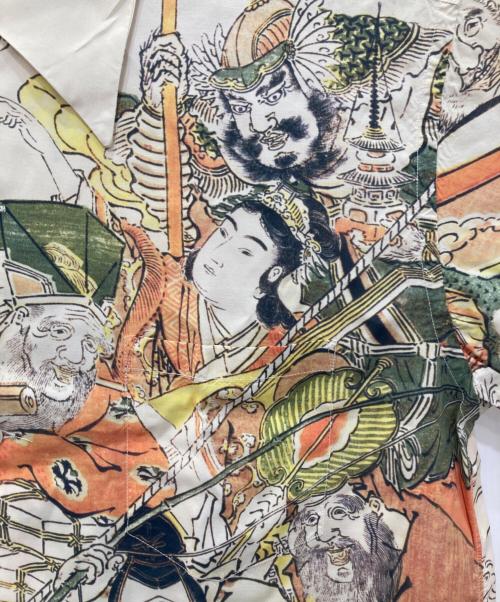 Sun Surf（サンサーフ）Sun Surf (サンサーフ) 北斎 (ホクサイ) 北斎『宝船の七福神』アロハシャツ ベージュ サイズ:XLの古着・服飾アイテム