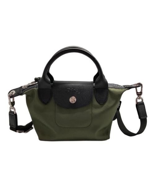 LONGCHAMP（ロンシャン）LONGCHAMP (ロンシャン) ル プリアージュ エナジー XS ハンドバッグ グリーン×ブラックの古着・服飾アイテム