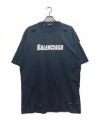 BALENCIAGAバレンシアガ）の古着「Destroyed Flatground Tee/デストロイド フラットグランド ティー」｜ブラック