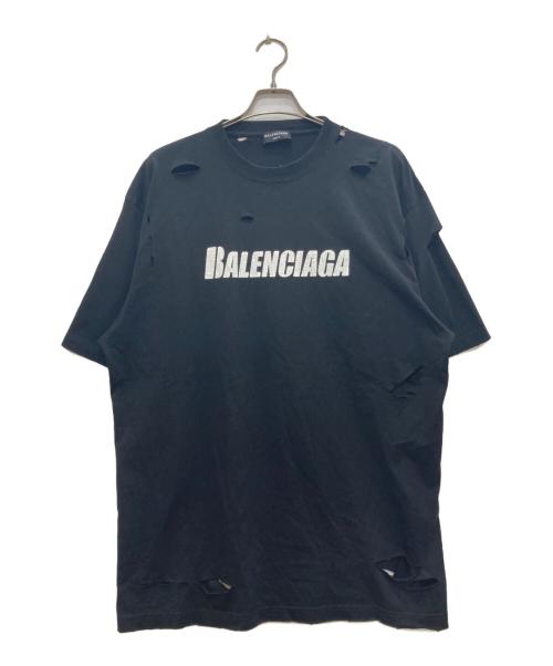BALENCIAGA（バレンシアガ）BALENCIAGA (バレンシアガ) Destroyed Flatground Tee/デストロイド フラットグランド ティー ブラック サイズ:Sの古着・服飾アイテム