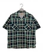 STYLE EYESスタイルアイズ）の古着「チェックプリントオープンシャツ」｜ブラック