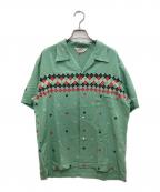 Star OF HOLLYWOODスターオブハリウッド）の古着「オープンカラーシャツ」｜グリーン