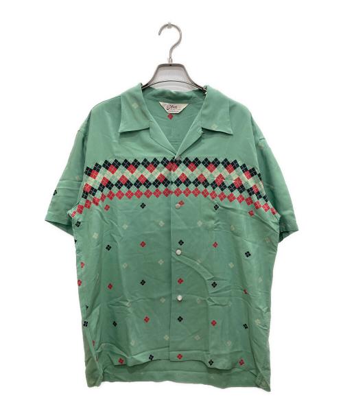 Star OF HOLLYWOOD（スターオブハリウッド）STAR OF HOLLYWOOD (スターオブハリウッド) オープンカラーシャツ グリーン サイズ:Lの古着・服飾アイテム