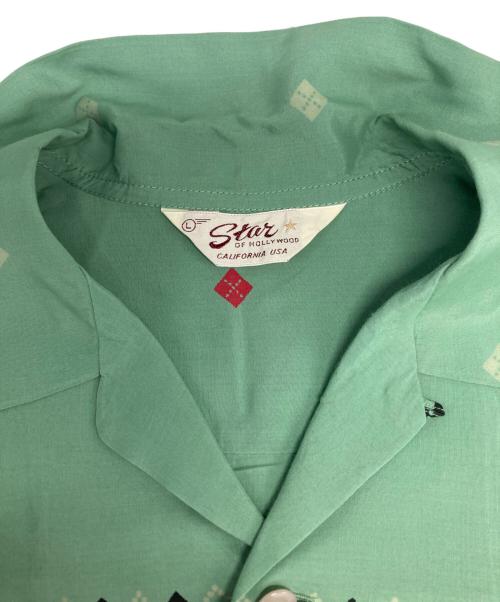 Star OF HOLLYWOOD（スターオブハリウッド）STAR OF HOLLYWOOD (スターオブハリウッド) オープンカラーシャツ グリーン サイズ:Lの古着・服飾アイテム