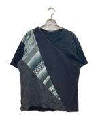 ISSEY MIYAKE MENイッセイミヤケメン）の古着「生地切替グラフィックプリントTシャツ」｜ブラック