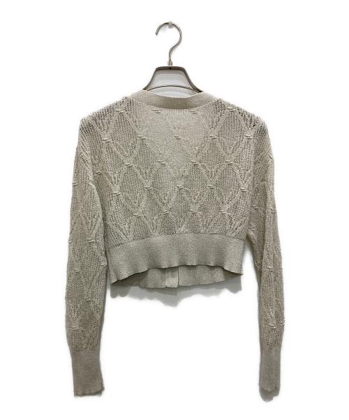 Snidel（スナイデル）Snidel (スナイデル) リボンビジューシアーカーディガン グレー サイズ:FREEの古着・服飾アイテム