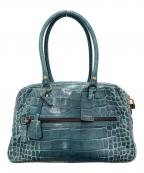 J&M DAVIDSONジェイ＆エム デヴィッドソン）の古着「クロコ型押しハンドバッグ」｜ブルー
