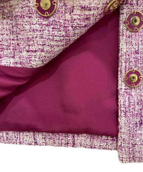 Salvatore Ferragamo（サルヴァトーレ フェラガモ）Salvatore Ferragamo (サルヴァトーレ フェラガモ) ツイードセットアップ ピンク×ホワイト サイズ:40の古着・服飾アイテム