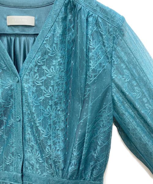 CELFORD（セルフォード）CELFORD (セルフォード) ストライプレースワンピース ブルー サイズ:38の古着・服飾アイテム