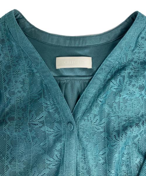 CELFORD（セルフォード）CELFORD (セルフォード) ストライプレースワンピース ブルー サイズ:38の古着・服飾アイテム