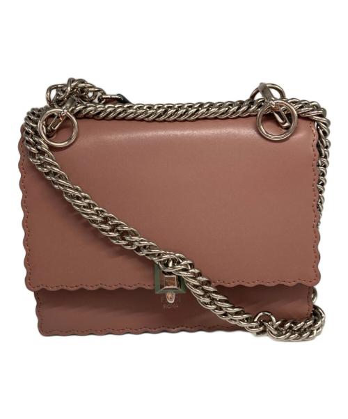 FENDI（フェンディ）FENDI (フェンディ) Pink Small Kan I Leather Shoulder Bag ピンクの古着・服飾アイテム