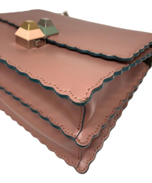 FENDI（フェンディ）FENDI (フェンディ) Pink Small Kan I Leather Shoulder Bag ピンクの古着・服飾アイテム