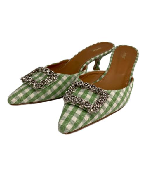 Pippichic（ピッピシック）Pippichic (ピッピシック) ギンガムチェック柄パンプス グリーン サイズ:38の古着・服飾アイテム