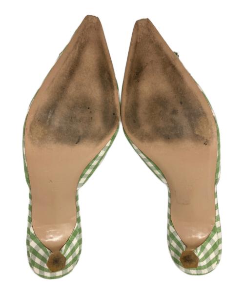 Pippichic（ピッピシック）Pippichic (ピッピシック) ギンガムチェック柄パンプス グリーン サイズ:38の古着・服飾アイテム