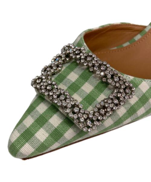 Pippichic（ピッピシック）Pippichic (ピッピシック) ギンガムチェック柄パンプス グリーン サイズ:38の古着・服飾アイテム