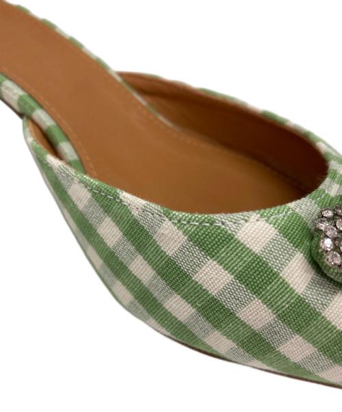 Pippichic（ピッピシック）Pippichic (ピッピシック) ギンガムチェック柄パンプス グリーン サイズ:38の古着・服飾アイテム