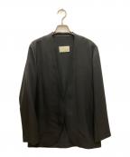 aereアエレ）の古着「ノーカラージャケット」｜ブラック
