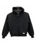 X-LARGE（エクストララージ）の古着「EMBOSSED OLD ENGLISH HOODED WORK JACKET/エンボス オールド イングリッシュ フーディ ワーク ジャケット」｜ブラック