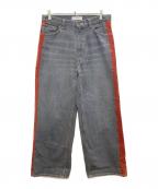 FACETASMファセッタズム）の古着「SKITCHHED DENIM PANTS/スキッチド デニム パンツ」｜グレー×ブラウン