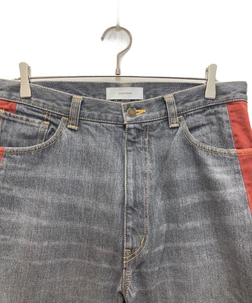 FACETASM（ファセッタズム）FACETASM (ファセッタズム) SKITCHHED DENIM PANTS/スキッチド デニム パンツ グレー×ブラウン サイズ:Freeの古着・服飾アイテム