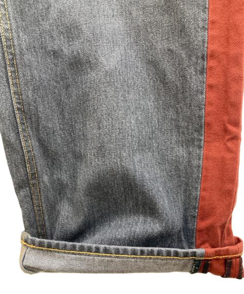 FACETASM（ファセッタズム）FACETASM (ファセッタズム) SKITCHHED DENIM PANTS/スキッチド デニム パンツ グレー×ブラウン サイズ:Freeの古着・服飾アイテム