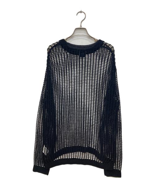 Lui's（ルイス）Lui's (ルイス) クロスメッシュニット ブラック サイズ:Freeの古着・服飾アイテム