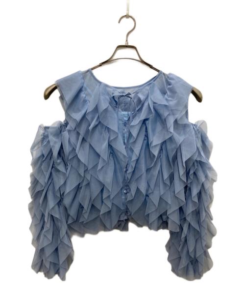 THE TOE（ザ・トゥー）THE TOE (ザ・トゥー) Gardenia tulle frill tops/ガーデニア チュール フリル トップス ブルー サイズ:Freeの古着・服飾アイテム