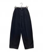 STEVEN ALANスティーブンアラン）の古着「12OZ DENIM WIDE TAPERED PANTS」｜ブラック