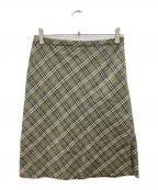 BURBERRY BLUE LABELバーバリーロンドンブルーレーベル）の古着「ノヴァチェックスカート」｜グリーン