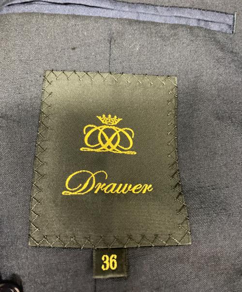 DRAWER（ドゥロワー）Drawer (ドゥロワー) ローンダブルテーラードジャケット ネイビー サイズ:36の古着・服飾アイテム