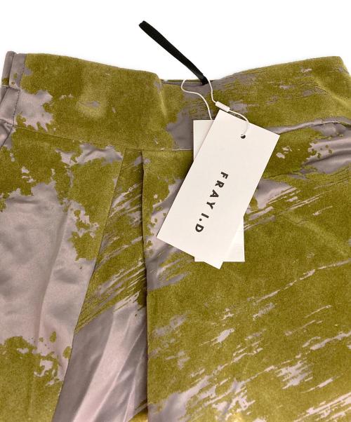 FRAY ID（フレイ アイディー）FRAY ID (フレイ アイディー) シャンブレーフロッキースカート グリーンの古着・服飾アイテム