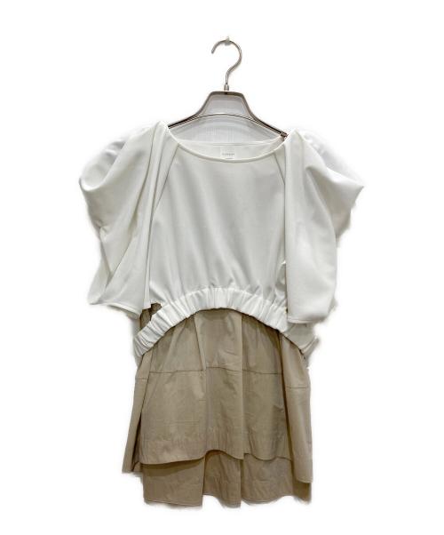 ELENDEEK（エレンディーク）ELENDEEK (エレンディーク) ブラウス ホワイト×ベージュ サイズ:Ｆの古着・服飾アイテム