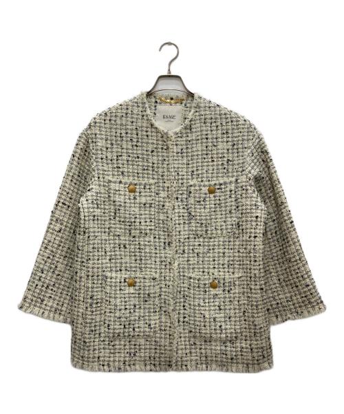 LESSAGE（レサージュ）LESSAGE (レサージュ) GIOLICAツイード BIGジャケット ホワイト サイズ:表記無の古着・服飾アイテム